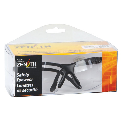 Lunettes de s&eacute;curit&eacute; s&eacute;rie Z1800 avec verres de lecture, Anti-&eacute;gratignures, Transparent, Dioptrie 2,0 Solutions industrielles ALPHA