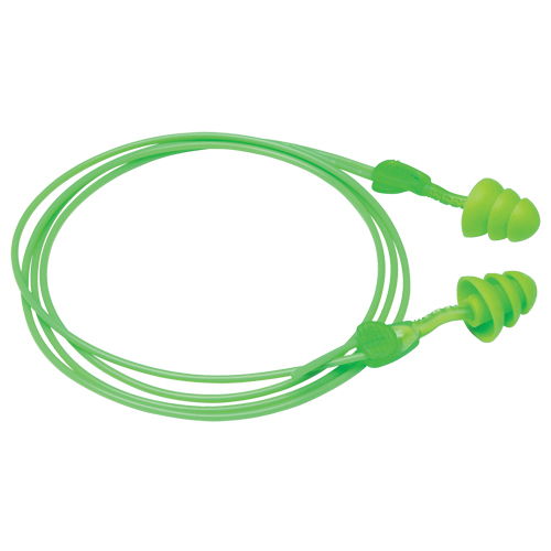 Glide&reg; Trio Reusable Earplugs, Corded, Bulk - Loose, 27 dB NRR, One-Size Solutions industrielles ALPHA