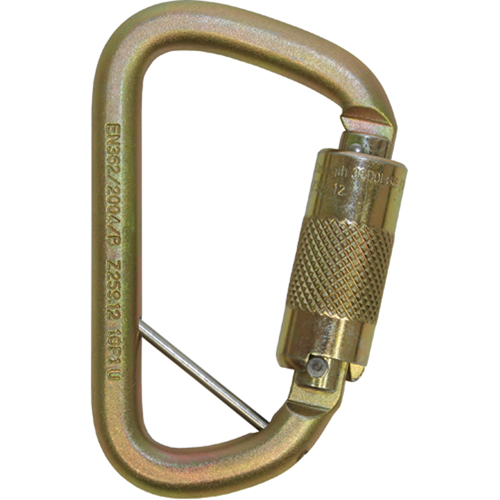 Rollgliss Technical Rescue Offset D Fall Arrest Carabiner, Steel, 3600 lbs Capacity Solutions industrielles ALPHA