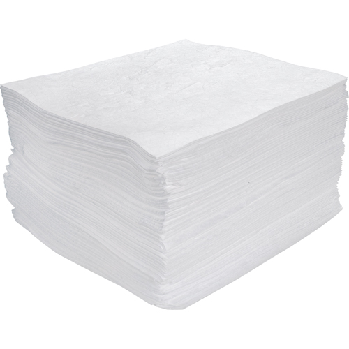 Feuilles absorbantes souffl&eacute;es de premi&egrave;re qualit&eacute;, Huile seulement, 15" x 17", 30 gal. d'absorption Solutions industrielles ALPHA