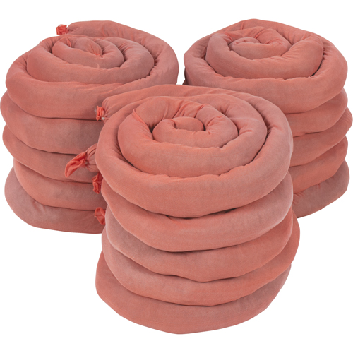 Remblais tubulaires absorbants, Mati&egrave;res dangereuses, Absorption 50 gal., 3" la x 8' lo, Pqt de 15 Solutions industrielles ALPHA