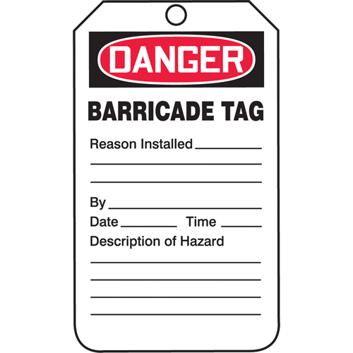 Safety Tags, Plastic, 3-3/8" W x 5-3/4" H, English Solutions industrielles ALPHA