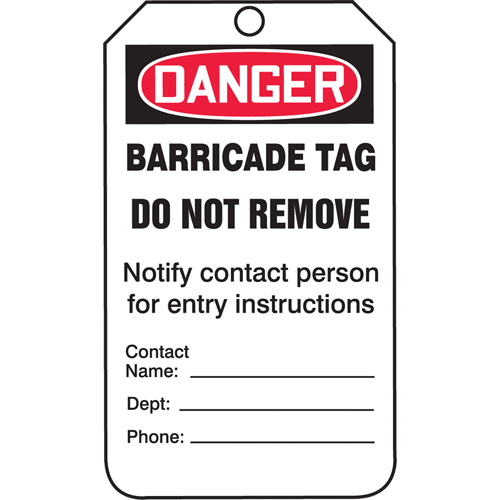 Safety Tags, Plastic, 3-3/8" W x 5-3/4" H, English Solutions industrielles ALPHA