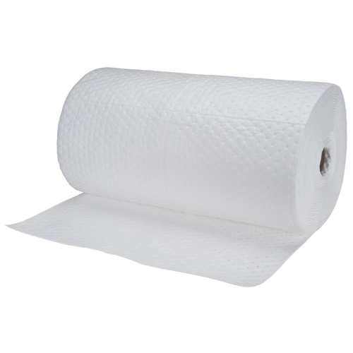 Rouleaux absorbants en fibres fines de calibre industriel, Lourd, 150' lo x 30" la, Absorption 70 gal. Solutions industrielles ALPHA