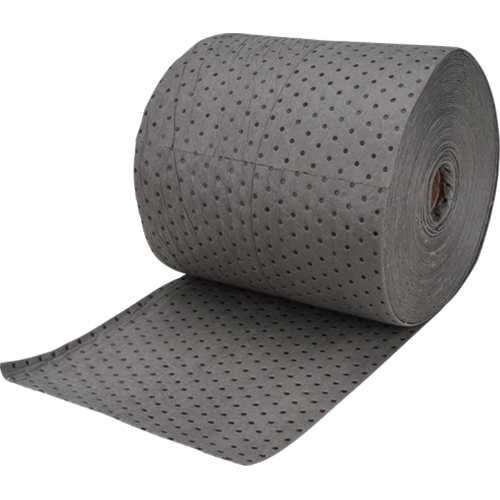 Rouleaux absorbants en fibres fines de calibre industriel, Lourd, 150' lo x 15" la, Absorption 35 gal. Solutions industrielles ALPHA