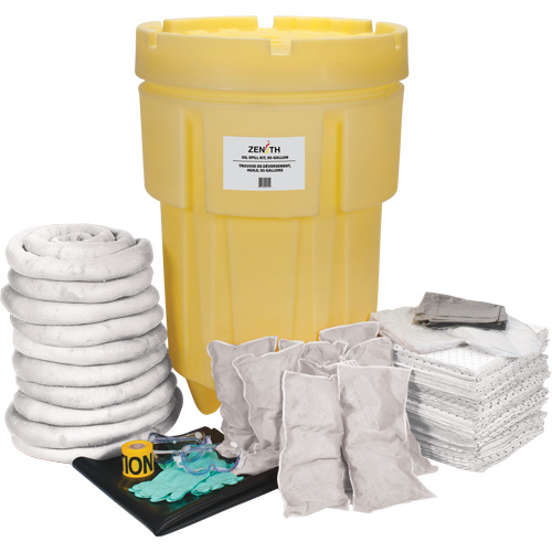Trousse de lutte contre les d&eacute;versements pour &eacute;tabli, Huile seulement, Baril, Absorbance de 95 gal. US Solutions industrielles ALPHA