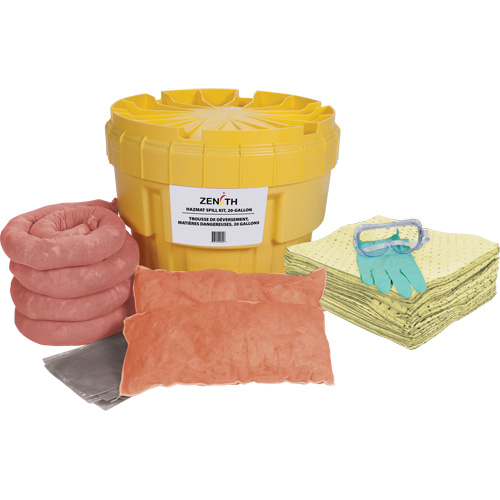 Spill Kit, Hazmat, Overpack/Salvage Drum, 20 US gal. Absorbancy Solutions industrielles ALPHA