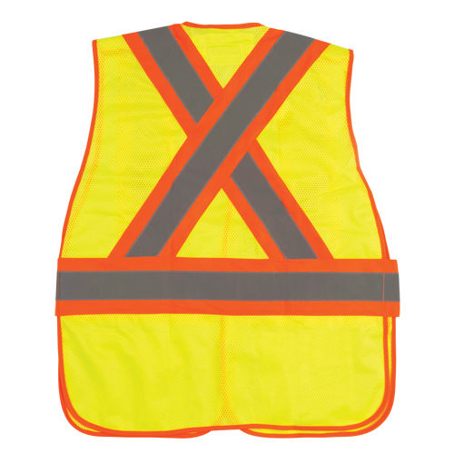Flame-Resistant Surveyor Vest, High Visibility Lime-Yellow, Medium, Polyester Solutions industrielles ALPHA