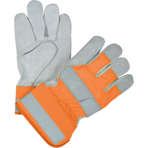 Gants d'ajusteur haute visibilit&eacute; de premi&egrave;re qualit&eacute;, Grand, Paume en Cuir de vache refendu, Doublure en Thinsulate Solutions industrielles ALPHA