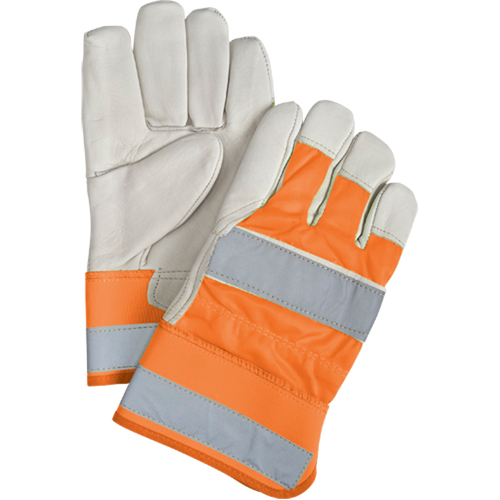 Gants d'ajusteur &agrave; chaleur sup&eacute;rieure orange haute visibilit&eacute;, Grand, Paume en Cuir fleur de vache, Doublure en Thinsulate Solutions industrielles ALPHA