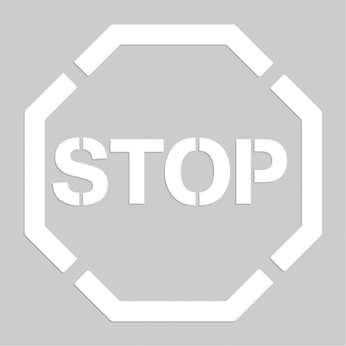 Pochoirs de marquage du sol - Stop, Pictogramme, 20" x 20" Solutions industrielles ALPHA
