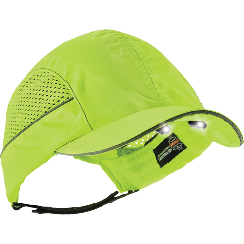 Casquette &agrave; bord court avec &eacute;clairage DEL Skullerz 8960, Vert lime haute visibilit&eacute; Solutions industrielles ALPHA
