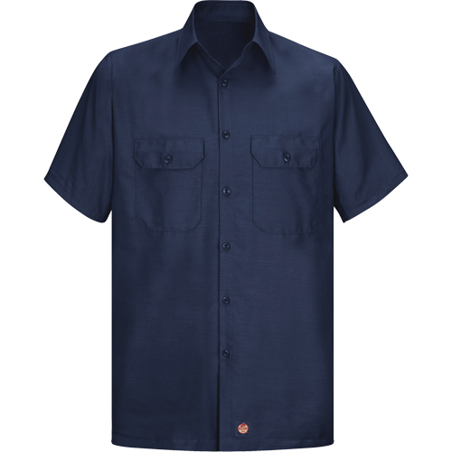 Chemise &agrave; manches courtes en tissu ind&eacute;chirable, Hommes, 3T-Grand, Bleu marine Solutions industrielles ALPHA