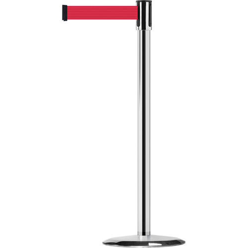 Slimline TensaBarrier&reg; Barrier Post, Steel, 38" H, Red Tape, 7.5' Tape Length Solutions industrielles ALPHA