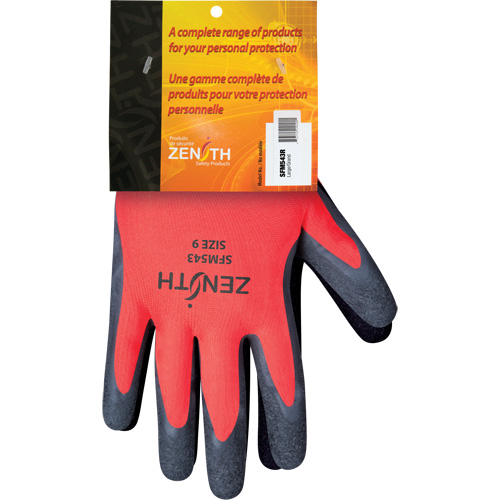 Gants enduits de latex de caoutchouc naturel, 9, R&ecirc;vetement Latex de caoutchouc, Calibre 13, Enveloppe en Polyester Solutions industrielles ALPHA