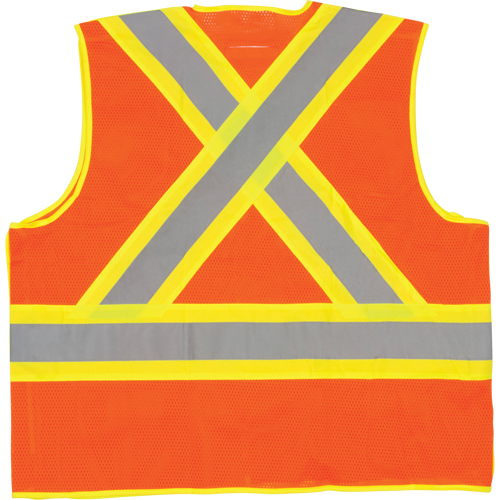 5-Point Tear-Away Premium Safety Vest , High Visibility Orange, Large/X-Large, Polyester Solutions industrielles ALPHA