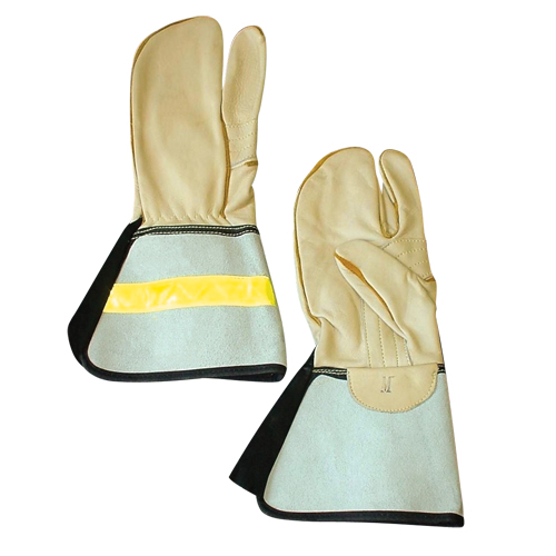 Gant &agrave; 3 doigts pour monteur de ligne, Moyen, Paume en Cuir fleur de vache Solutions industrielles ALPHA