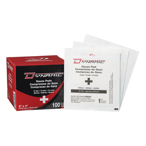 Gaze Dynamic, Tampon, 4" lo x 4" la, St&eacute;rile, Dispositif m&eacute;dical Classe 1 Solutions industrielles ALPHA