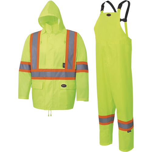 5619 150D Oxford Rain Suit, Polyester, 2X-Large, High Visibility Lime-Yellow Solutions industrielles ALPHA