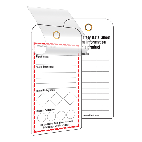 &eacute;tiquettes SGH auto-plastifiantes pour le milieu de travail, Papier cartonn&eacute;, 3" la x 6" h, Anglais Solutions industrielles ALPHA