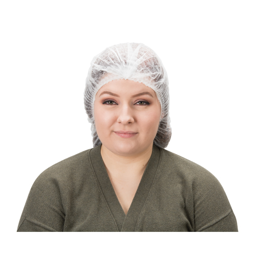 Pleated Bouffant Cap, Polypropylene, 19", White Solutions industrielles ALPHA