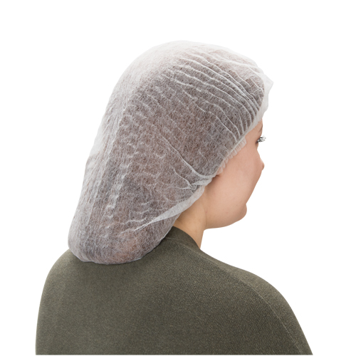 Pleated Bouffant Cap, Polypropylene, 19", White Solutions industrielles ALPHA