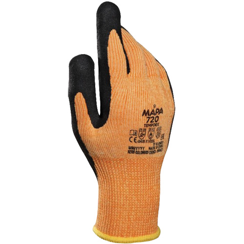 Gants isothermes r&eacute;sistant &agrave; la coupe TempDex 720, Taille 7, Rev&ecirc;tement Nitrile, Enveloppe en Aramide, ASTM ANSI niveau A2/EN 388 niveau 3/EN 388 niveau B Solutions industrielles ALPHA