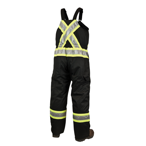 Lined Safety Overalls, Polyester/Polyurethane, Large, Black Solutions industrielles ALPHA