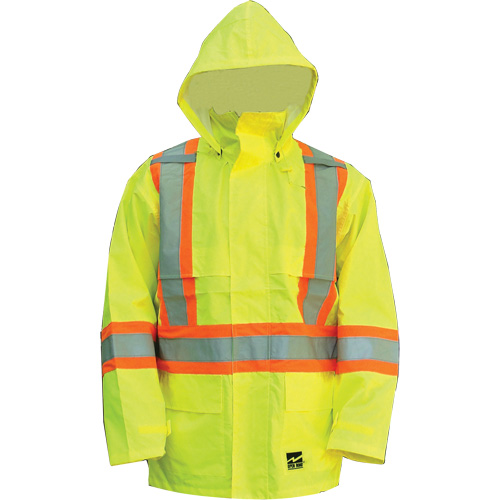 Manteau Open Road, Polyester/Polyur&eacute;thane, Jaune lime haute visibilit&eacute;, Petit Solutions industrielles ALPHA