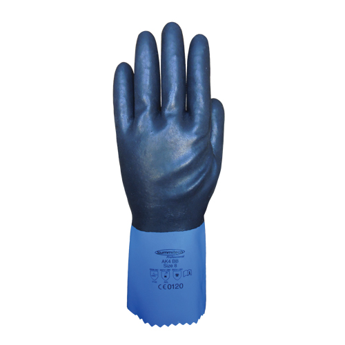 Summitech Full-Dipped Chemical Resistant Gloves, Size Small/7, 11.8" L, Chloroprene, Poly-Cotton Inner Lining, 59-mil Solutions industrielles ALPHA