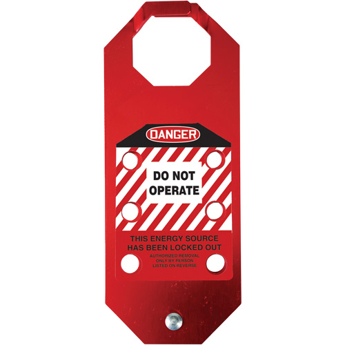 Stopout&reg; OSHA Danger Aluma-Tag Do Not Operate Hasp, Red Solutions industrielles ALPHA
