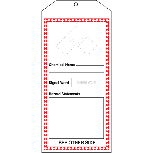 Tr&egrave;s grandes &eacute;tiquettes SGH, Papier cartonn&eacute;, 3-7/8" la x 8-1/2" h, Anglais Solutions industrielles ALPHA