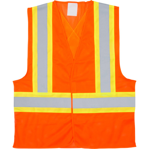 Veste de s&eacute;curit&eacute; pour la circulation, Orange haute visibilit&eacute;, Moyen, Polyester Solutions industrielles ALPHA