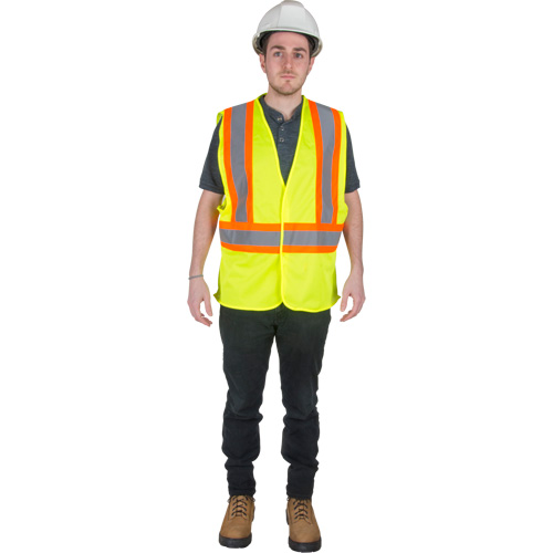 Veste de s&eacute;curit&eacute; pour la circulation, Jaune lime haute visibilit&eacute;, Moyen, Polyester Solutions industrielles ALPHA