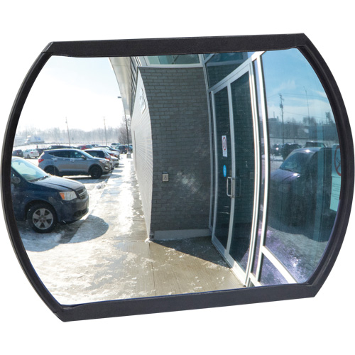 Roundtangular Convex Mirror with Bracket, 12" H x 18" W, Indoor/Outdoor Solutions industrielles ALPHA