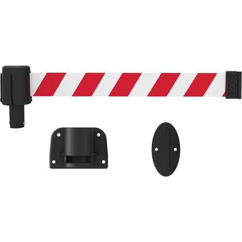 PLUS Wall Mount Barrier System, Plastic, Screw Mount, 15', Red and White Tape Solutions industrielles ALPHA