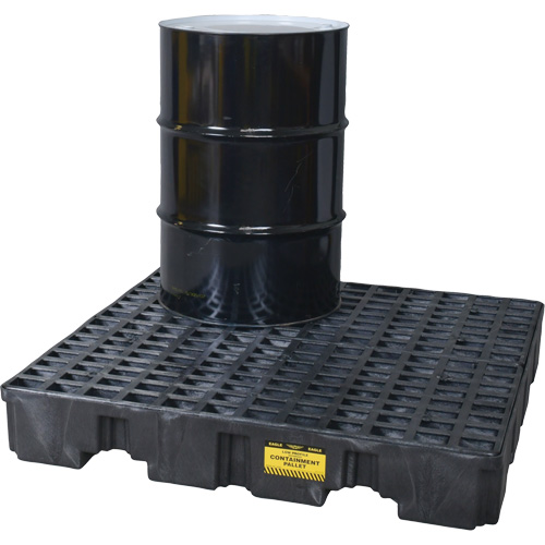 Palette de confinement des d&eacute;versements, Capacit&eacute; de d&eacute;versement 66 gal. US, 51,5'' x 51,5'' x 8" Solutions industrielles ALPHA