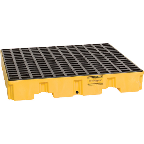 Palette de confinement des d&eacute;versements, Capacit&eacute; de d&eacute;versement 66 gal. US, 51,5'' x 51,5'' x 8" Solutions industrielles ALPHA