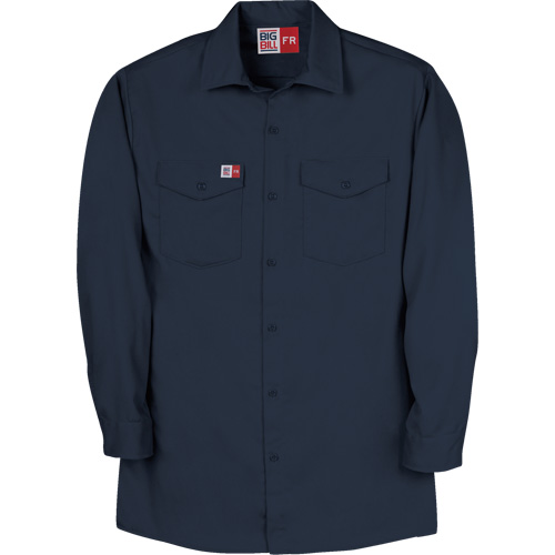 Chemise de travail de protection contre l'arc &eacute;lectrique, Moyen (grande taille), Bleu marin Solutions industrielles ALPHA