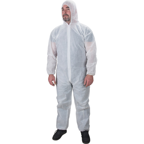 Hooded Coveralls, 2X-Large, White, Polypropylene Solutions industrielles ALPHA