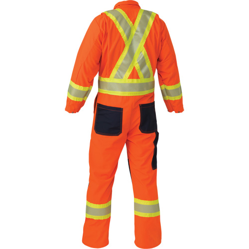 Combinaison ind&eacute;chirable, Moyen (grande taille), Orange haute visibilit&eacute; Solutions industrielles ALPHA