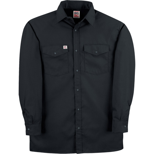 Twill Work Shirt with Snap, Men's, Medium (Tall), Black Solutions industrielles ALPHA