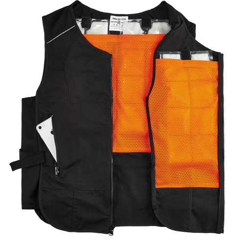 Veste de refroidissement &agrave; changement de phase l&eacute;g&egrave;re avec sachets 6260 Chill-Its, Petit/Moyen, Noir Solutions industrielles ALPHA