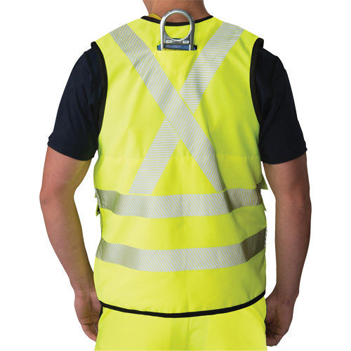 Ripstop Surveyor's Vest, High Visibility Lime-Yellow, Small, Polyester Solutions industrielles ALPHA