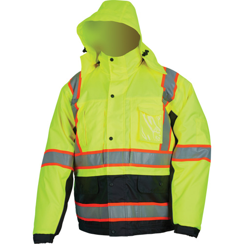 Veste isol&eacute;e haute visibilit&eacute;, Polyester/Polyur&eacute;thane, Jaune lime haute visibilit&eacute;, Petit Solutions industrielles ALPHA