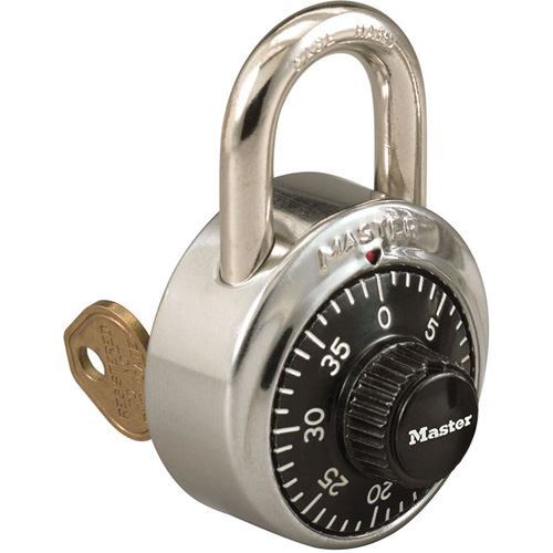 Cadenas &agrave; combinaison, Noir/Argent, Acier inoxydable, Largeur de 1-7/8" Solutions industrielles ALPHA