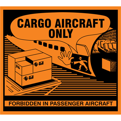 &eacute;tiquettes de manutention Cargo Aircraft Only, 4-3/4" lo x 4-1/4" la, Orange Solutions industrielles ALPHA