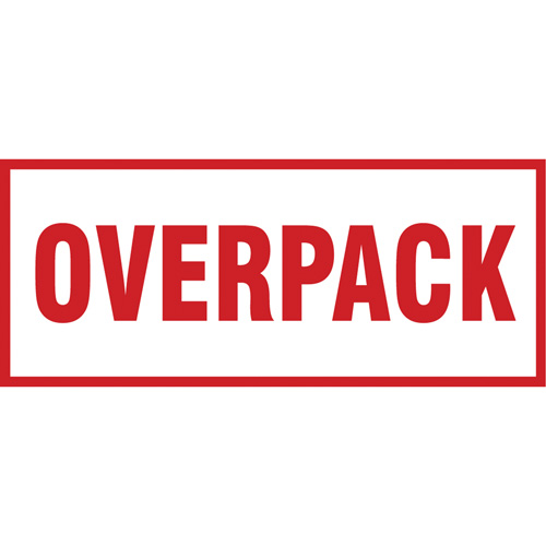 &eacute;tiquette de manutention Overpack, 6" lo x 2-1/2" la, Rouge/blanc Solutions industrielles ALPHA