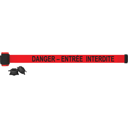 Barri&egrave;re &agrave; fixation murale, Plastique, Fixation magn&eacute;tique, 7', Ruban Rouge Solutions industrielles ALPHA