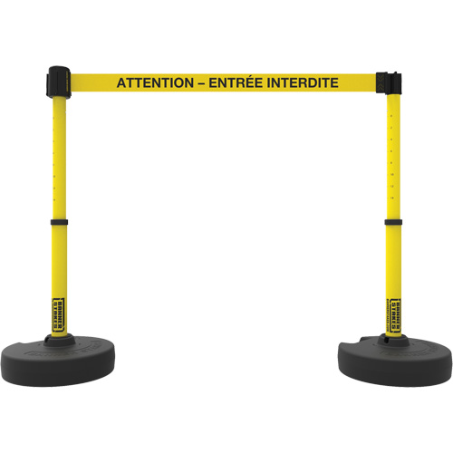 Plus Barrier Post Set, Plastic, 42" H, Yellow Tape, 15' Tape Length Solutions industrielles ALPHA